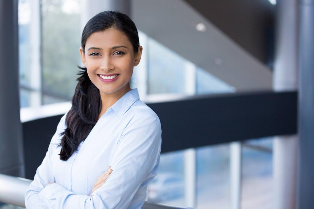 woman smiling