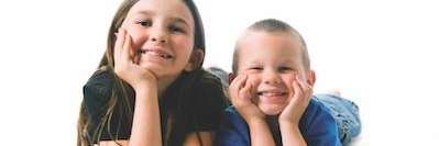 a photo of siblings