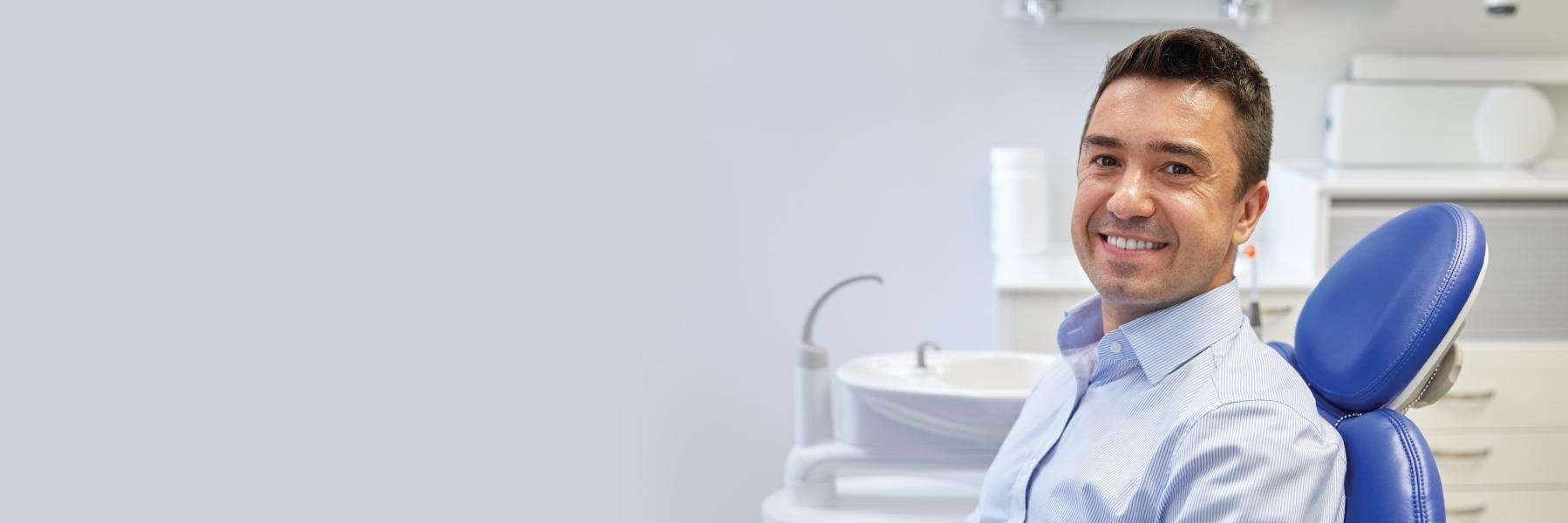 man in a dentist chair in Northborough MA