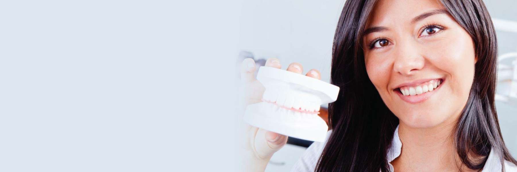 A woman with a dental mould in Northborough, MA