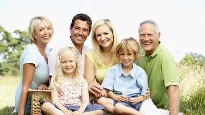 An image of a family gathers together