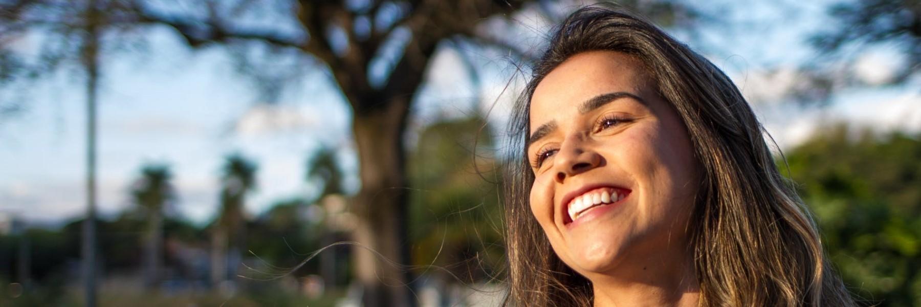 Woman smiling in a northborough park