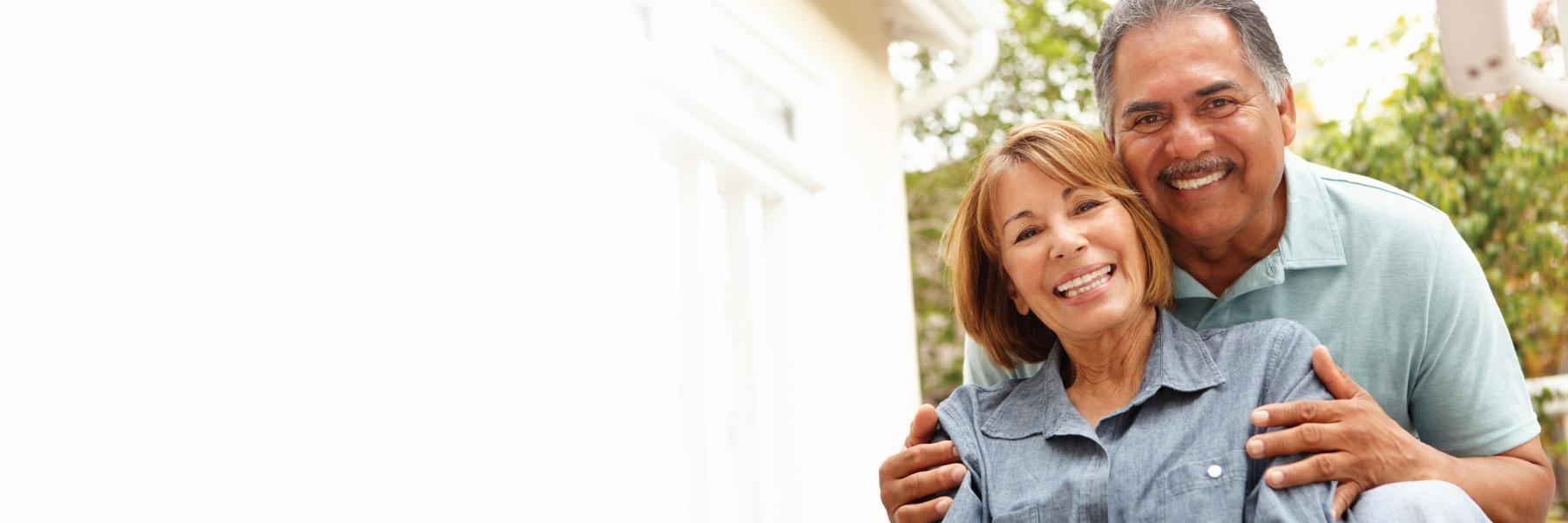 Older male and female couple smiling in northborough