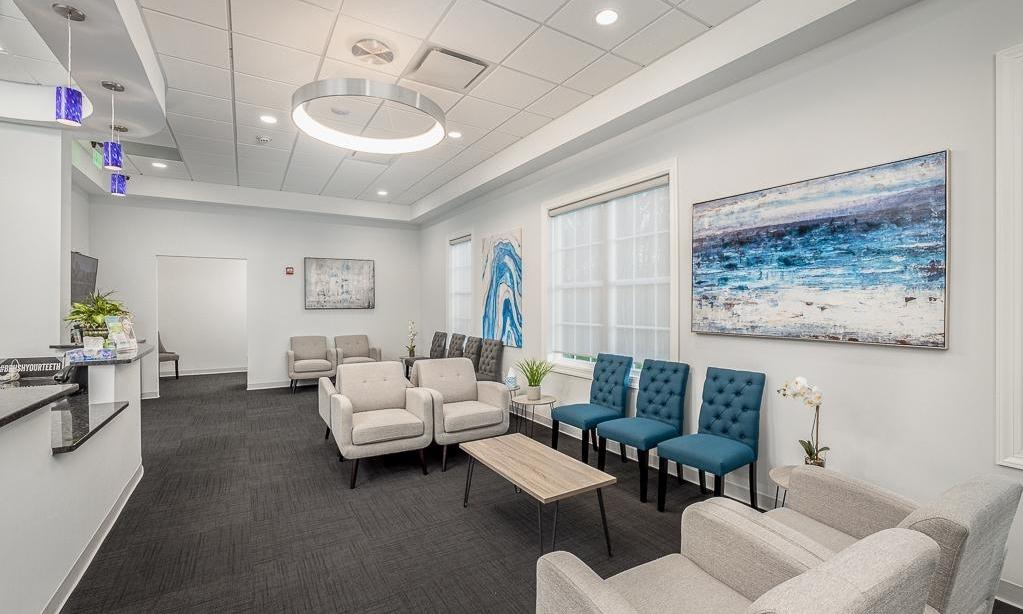 Modern and comfortable dental waiting room in Northborough